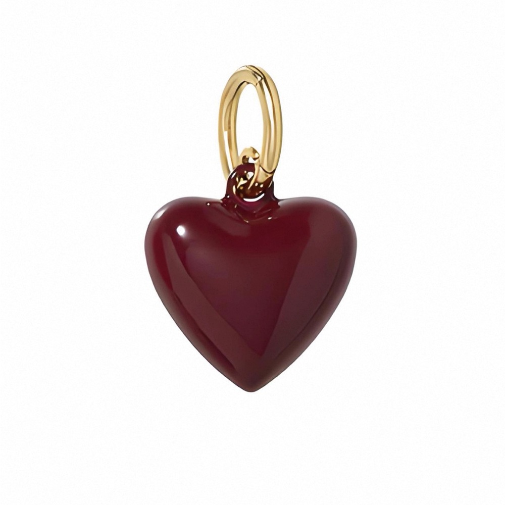 Roxanne Assoulin The Mini Puffy Heart Charms - Burgundy
